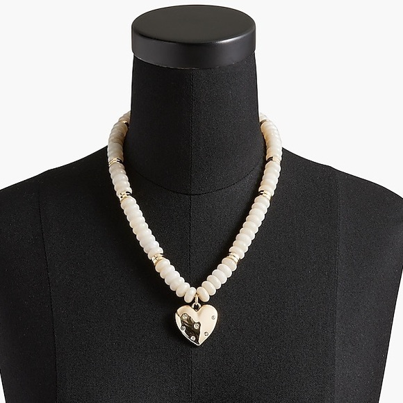 NWT J Crew Factory Beaded pendant necklace Ivory - Picture 7 of 9